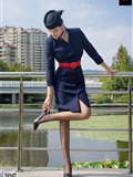 SIW Siwen Media 051 China Eastern Airlines uniform, cap, scarf, skirt, four pieces set - Siqi(18)